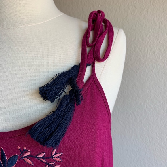 🍓NWOT  Rayon Plum Pink Summer unique Dress - Picture 7 of 9